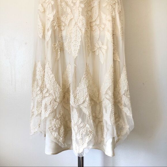 Free People La Palma Trapeze Mini Semi Sheer Dress NWT Large boho RARE - Picture 7 of 10
